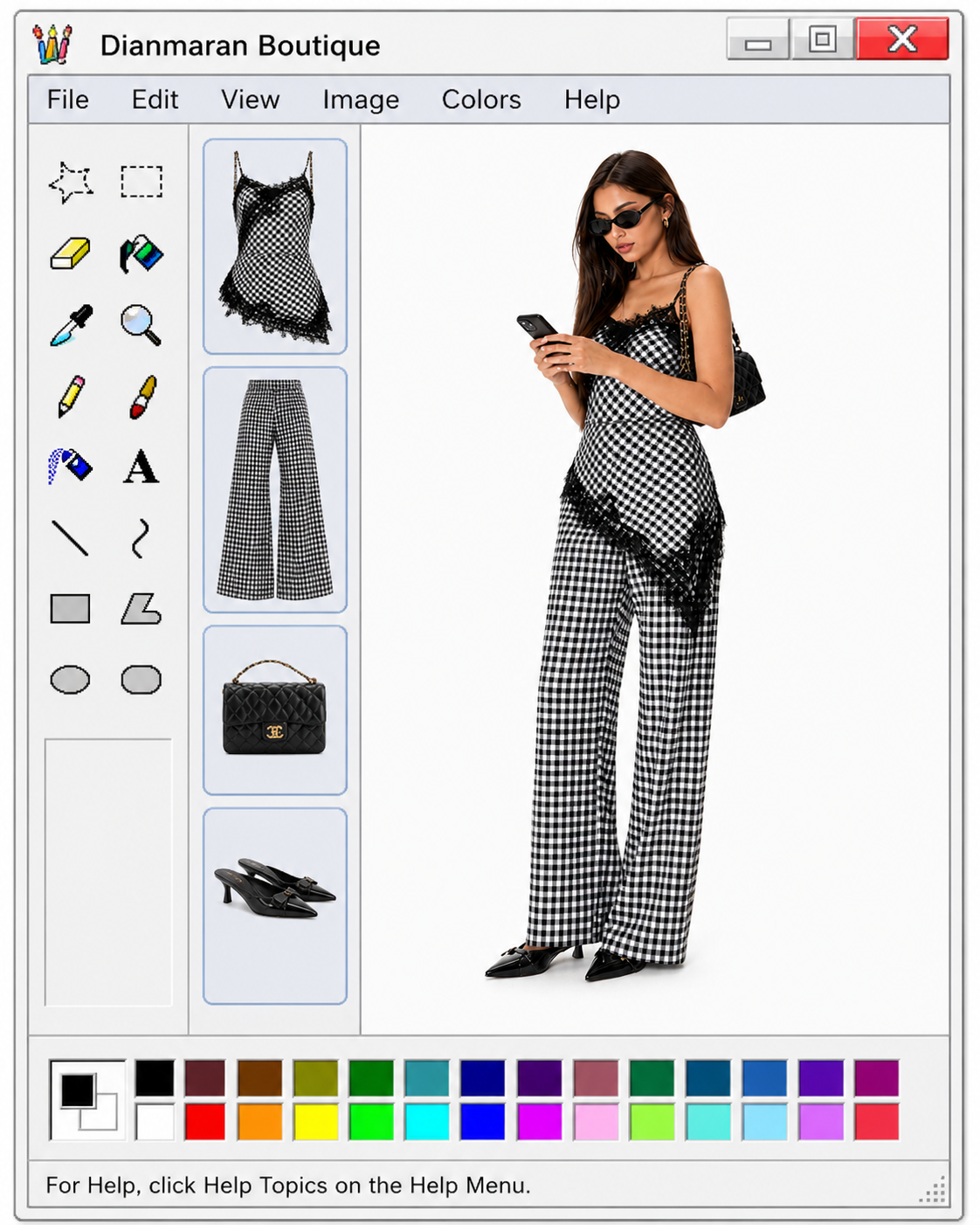 black & white set