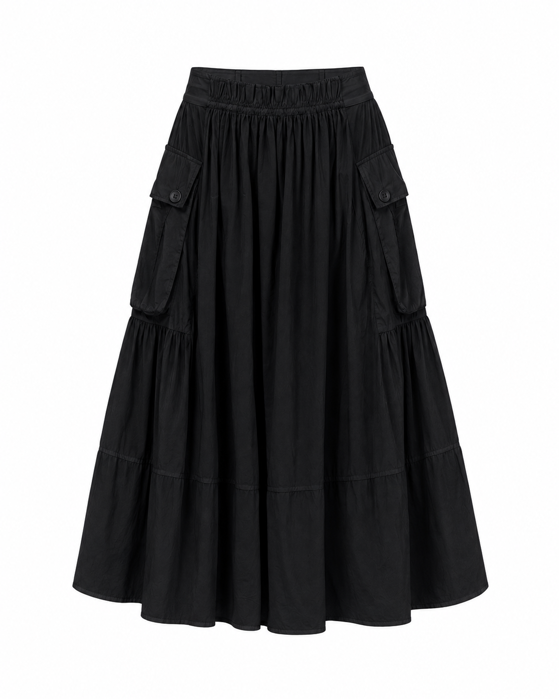 Long cargo black skirt