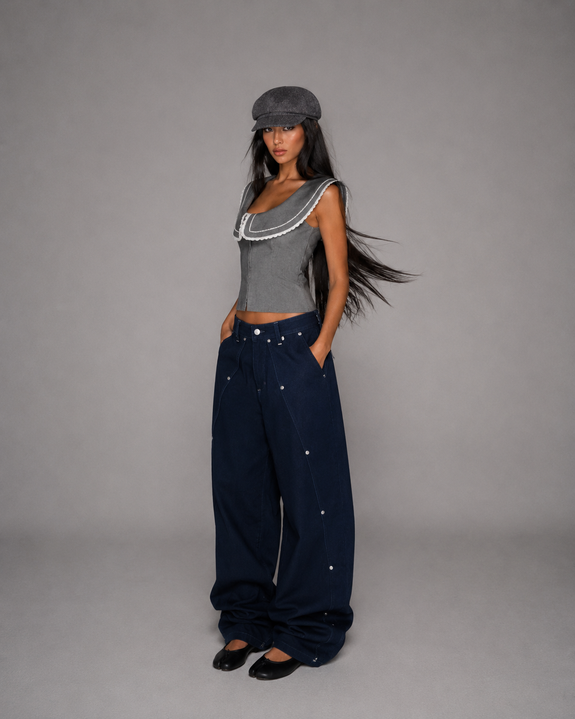 Navy jeans